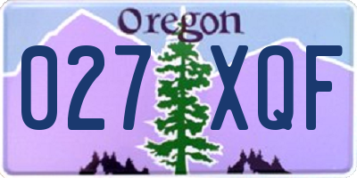 OR license plate 027XQF