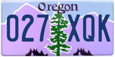 OR license plate 027XQK
