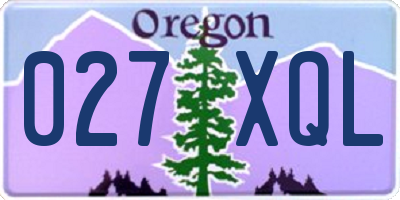 OR license plate 027XQL