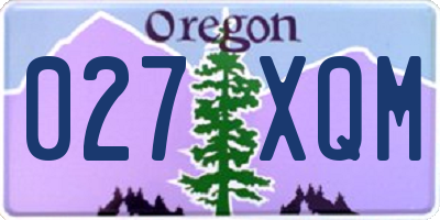 OR license plate 027XQM