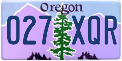 OR license plate 027XQR