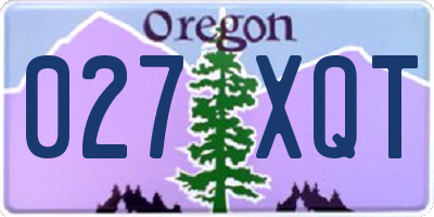 OR license plate 027XQT
