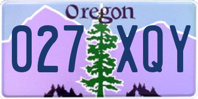 OR license plate 027XQY
