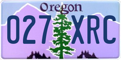 OR license plate 027XRC