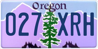 OR license plate 027XRH