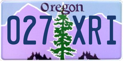 OR license plate 027XRI