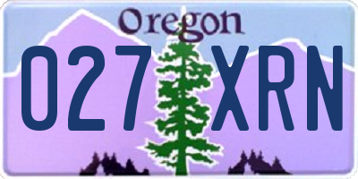 OR license plate 027XRN