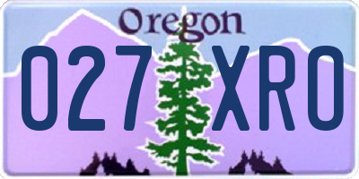 OR license plate 027XRO
