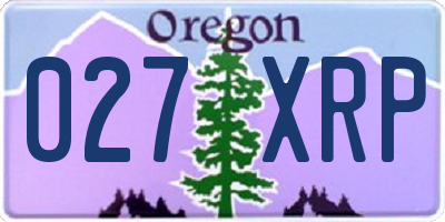 OR license plate 027XRP