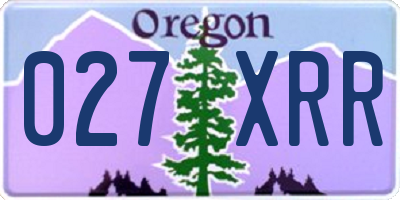 OR license plate 027XRR