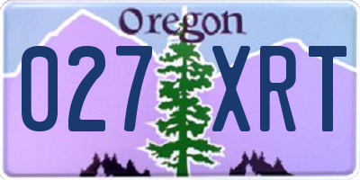 OR license plate 027XRT
