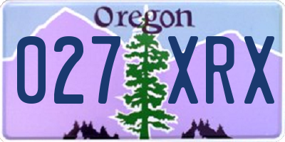 OR license plate 027XRX