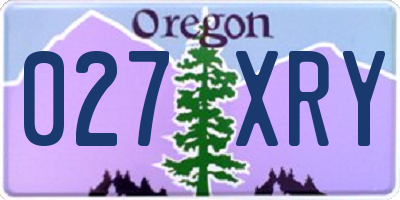OR license plate 027XRY