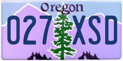 OR license plate 027XSD