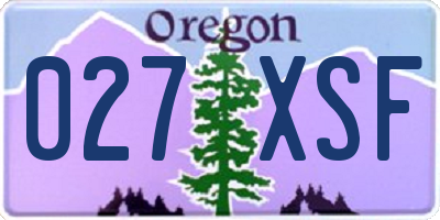 OR license plate 027XSF