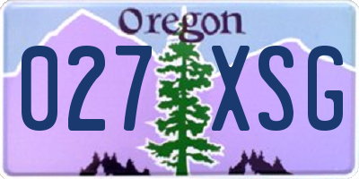 OR license plate 027XSG