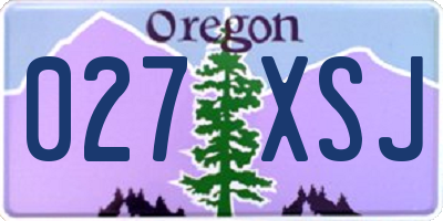 OR license plate 027XSJ
