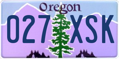 OR license plate 027XSK
