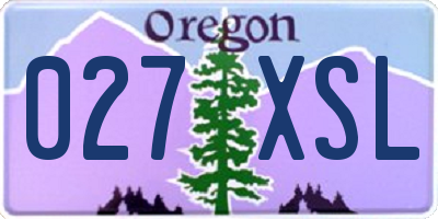 OR license plate 027XSL