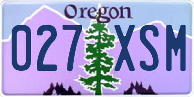 OR license plate 027XSM