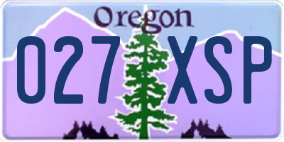 OR license plate 027XSP