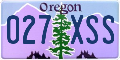 OR license plate 027XSS