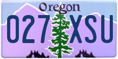 OR license plate 027XSU