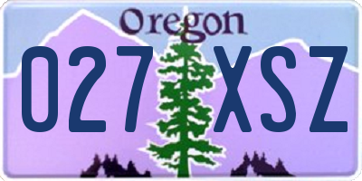 OR license plate 027XSZ