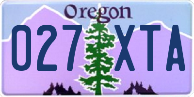 OR license plate 027XTA