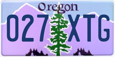 OR license plate 027XTG