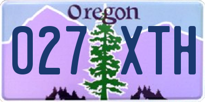 OR license plate 027XTH