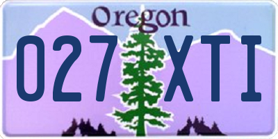 OR license plate 027XTI