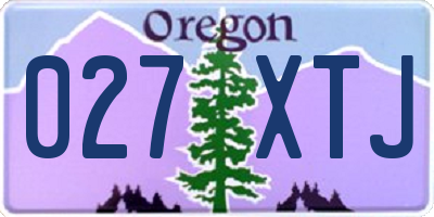 OR license plate 027XTJ