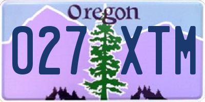 OR license plate 027XTM