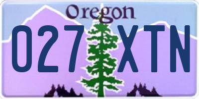 OR license plate 027XTN