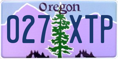 OR license plate 027XTP