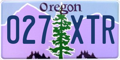 OR license plate 027XTR