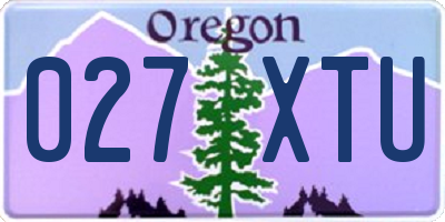 OR license plate 027XTU