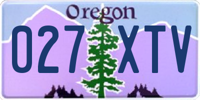 OR license plate 027XTV