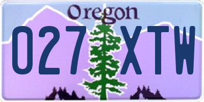 OR license plate 027XTW