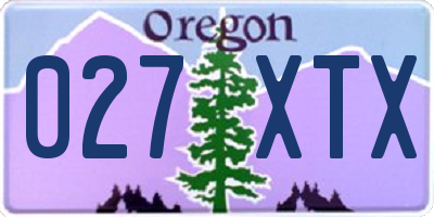 OR license plate 027XTX