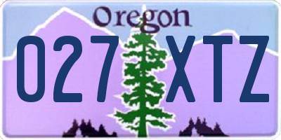 OR license plate 027XTZ