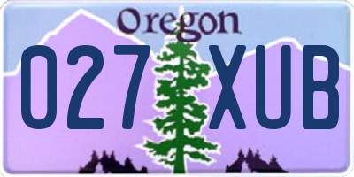 OR license plate 027XUB