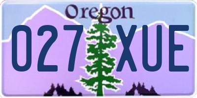 OR license plate 027XUE