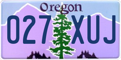 OR license plate 027XUJ