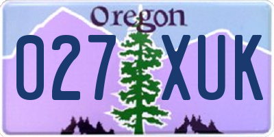 OR license plate 027XUK
