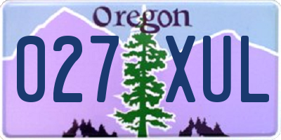 OR license plate 027XUL