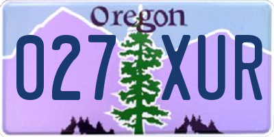 OR license plate 027XUR