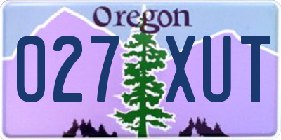 OR license plate 027XUT