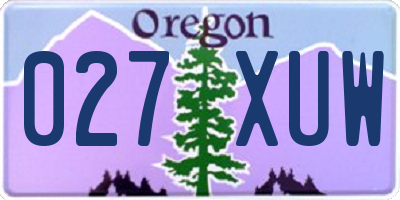 OR license plate 027XUW